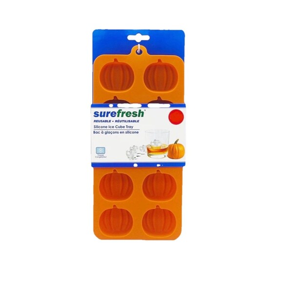 Orange Silicone Pumpkin 10 Mold Ice Cube Tray - Halloween - Craft Candy New - Picture 1 of 5